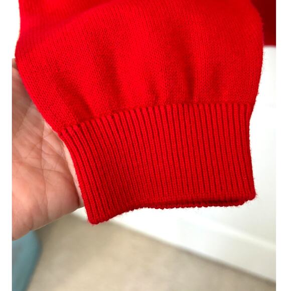 Vintage Pendleton Wms M Classic Red Cotton Knit Sweater Christmas Holiday Winter - Picture 4 of 8
